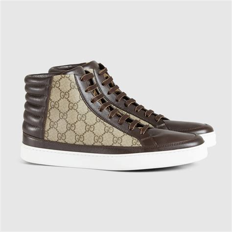 gucci gg supreme high top trainers|Men's Designer Luxury High Top Sneakers .